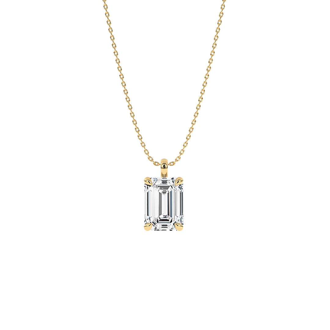 14kt 2.00ct Emerald Cut Lab Grown Diamond Pendant